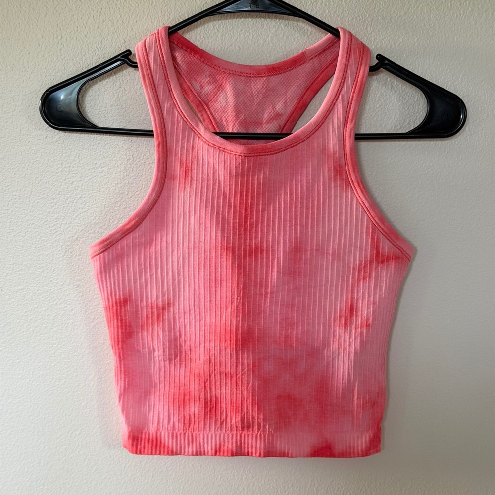 Lululemon Ebb to Street Racerback Tank Top Pink Tie Dye 4